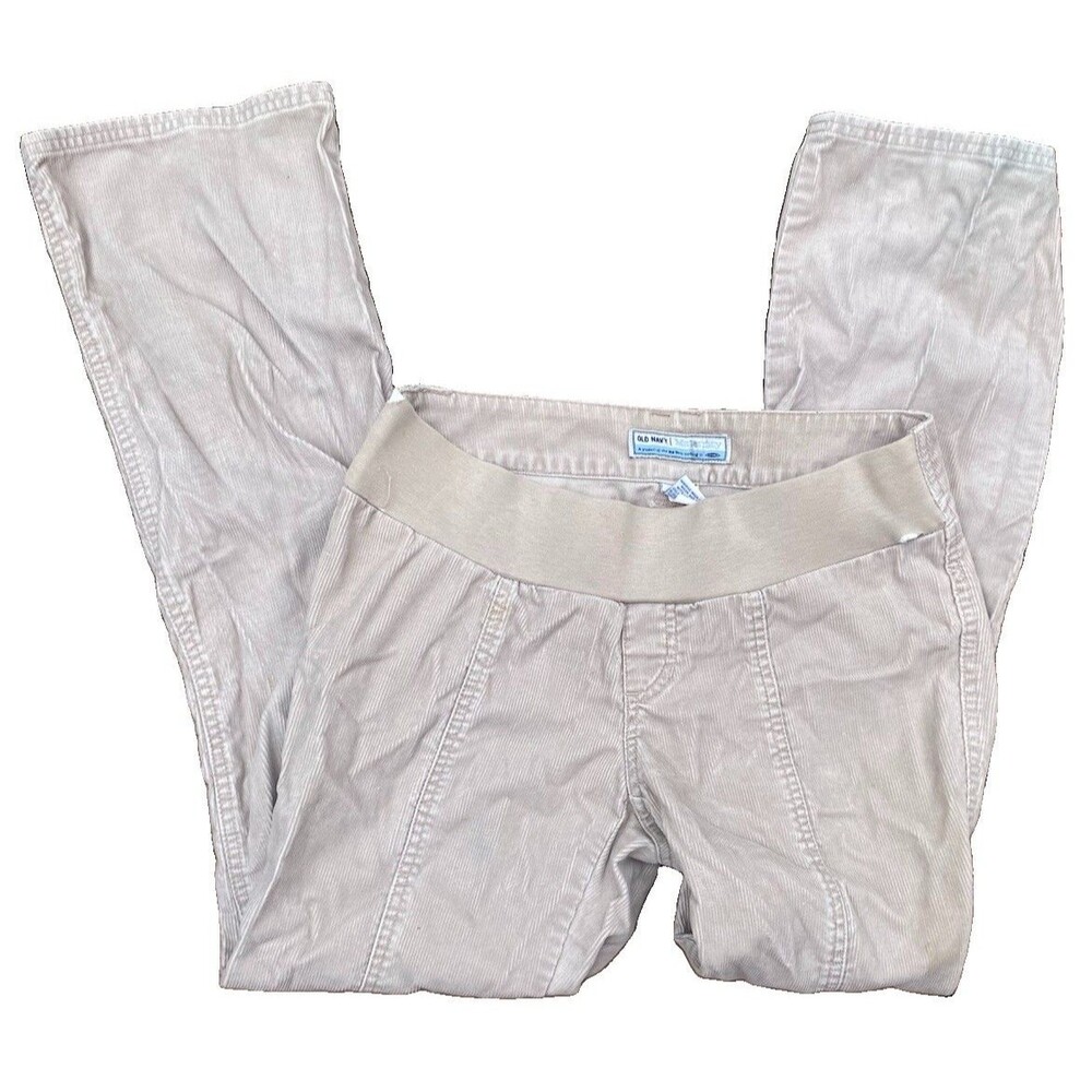 Old Navy Maternity Bootcut Stretch Corduroy Pants Khaki Beige XSmall